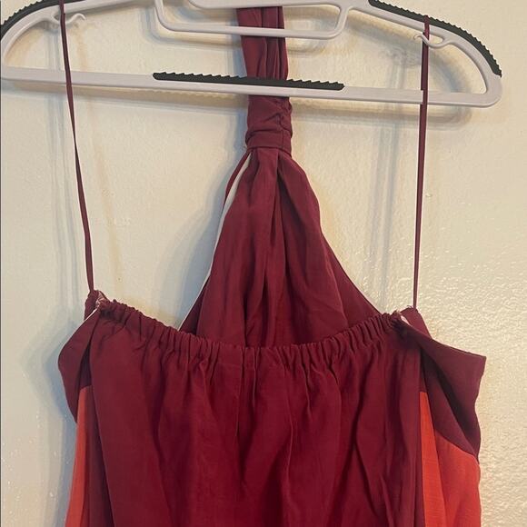 NWT Women's Nine West Halter Neck Colorblock Maxi Dress - Picture 7 of 12